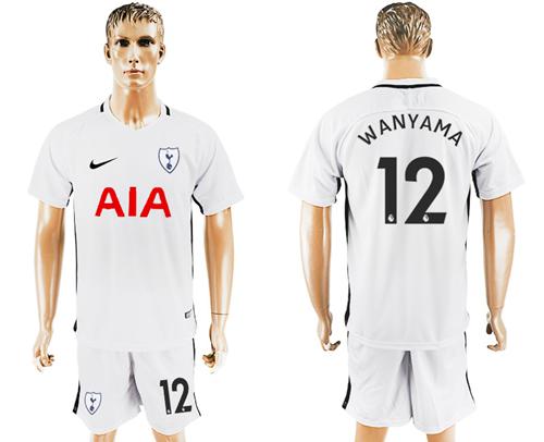 Tottenham Hotspur #12 Wanyama White Home Soccer Club Jersey - Click Image to Close
